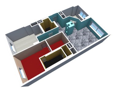 gösteren bir apartman mimari model