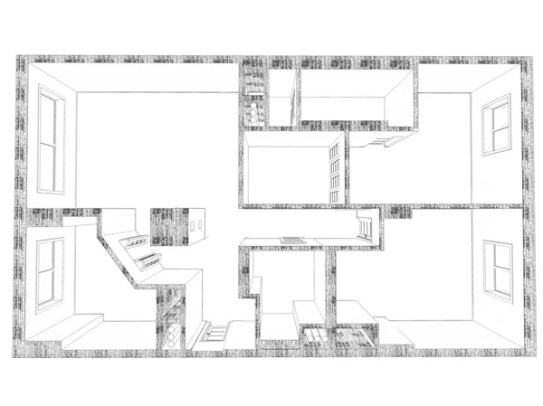 Plan in het appartement — Stockfoto