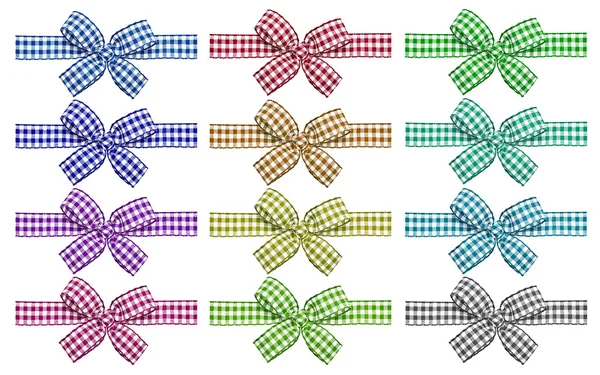 Set of colors checkered bows — Stock Photo, Image