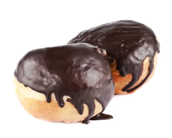 Twee donuts in chocolade — Stockfoto
