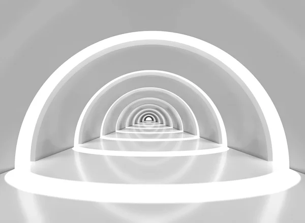 Бетонный полукруглый коридор — стоковое фото
