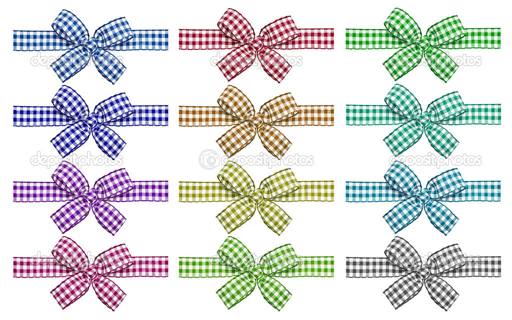 Set of colors checkered bows