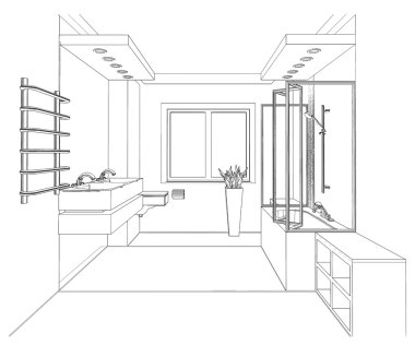 grafik taslak bir banyo