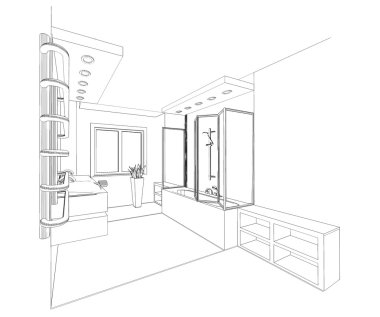 grafik taslak bir banyo