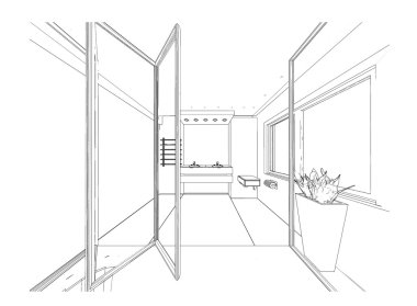 grafik taslak bir banyo