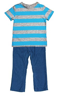 çizgili mavi gömlek ve mavi kadife pantolon