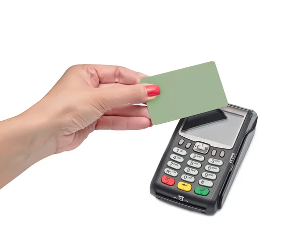 Payment terminal, card — Stok fotoğraf