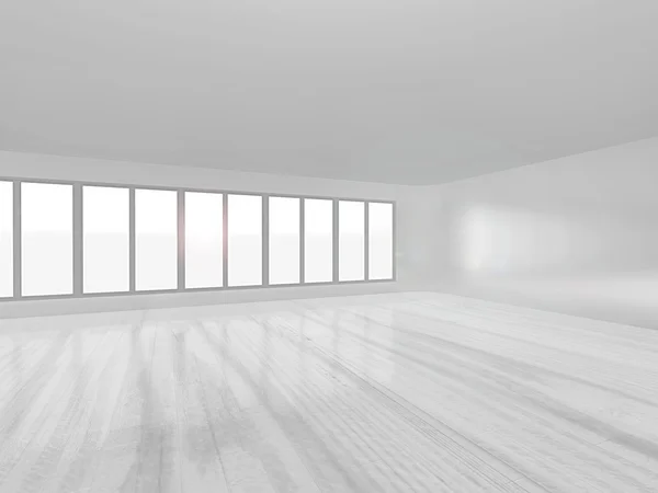 Zimmer mit großen Fenstern — Stockfoto
