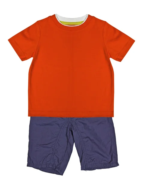 Orange t-shirt and shorts — Stock Photo, Image