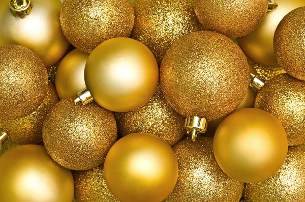 Gouden Kerstmis bollen — Stockfoto