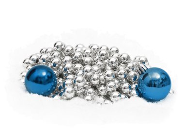 Noel dekorasyon gümüş ve mavi Küre