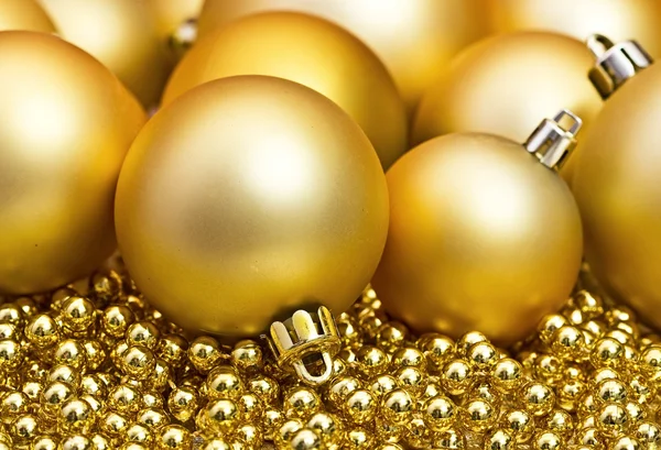 Golden Christmas spheres — Stock Photo, Image