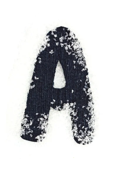The letter A from denim — Stock Photo, Image