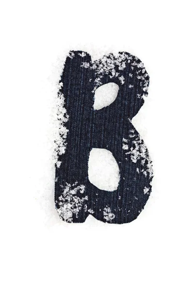 牛仔布字母的 b — 图库照片