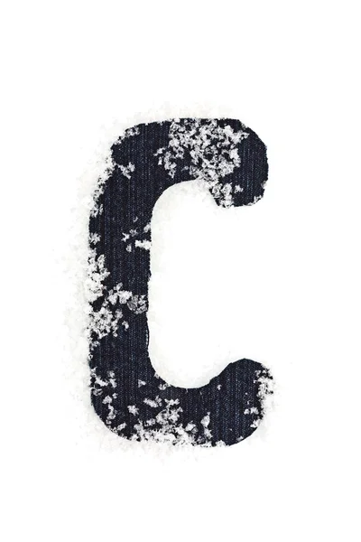 The letter C from denim — Stock Photo, Image