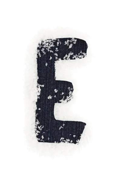 The letter E from denim — Stock Photo, Image