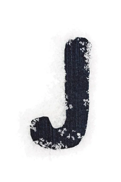 The letter J from denim — Stock Photo, Image