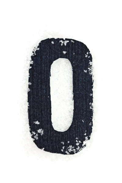 The letter O from denim — Stock Photo, Image