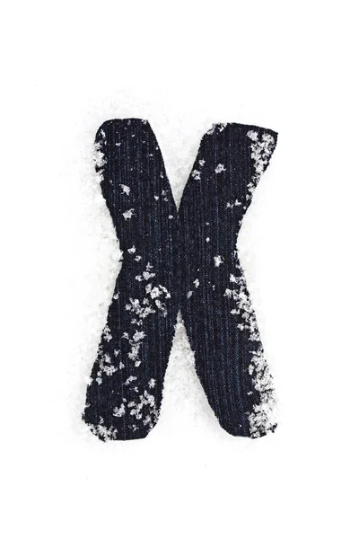 A letra X de denim — Fotografia de Stock