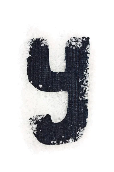 Буква Y из джинса — стоковое фото