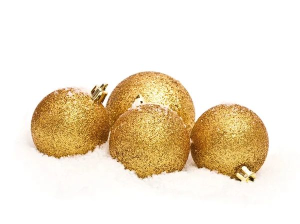 Gold christmas balls — Stock Photo, Image