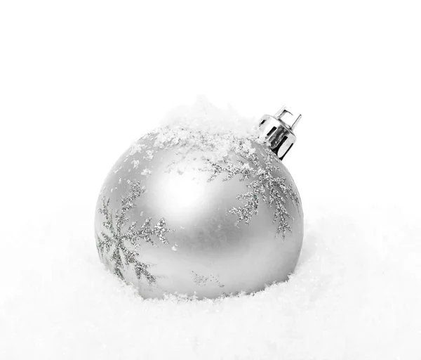 Silver Christmas ball — Stockfoto