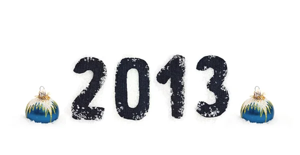 Message from denim with snow for 2013 — Stock Photo, Image