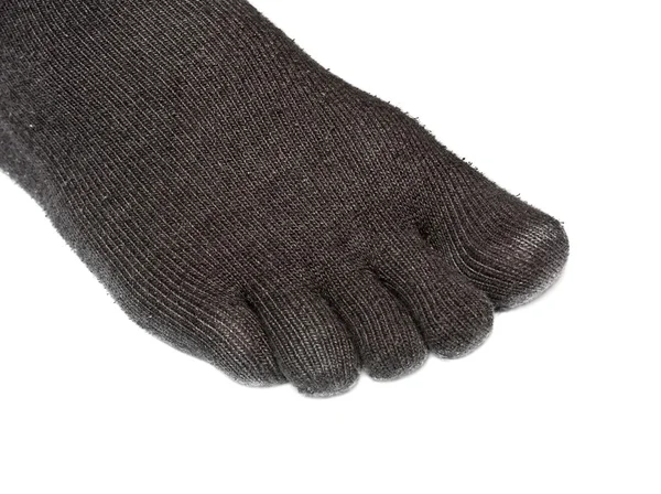 Zwarte sokken met vingers — Stockfoto