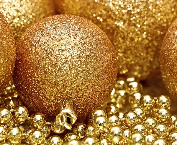 Golden Christmas spheres Stock Picture