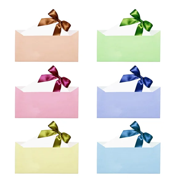 Envelopes and the letter with a bow — Stock Photo, Image