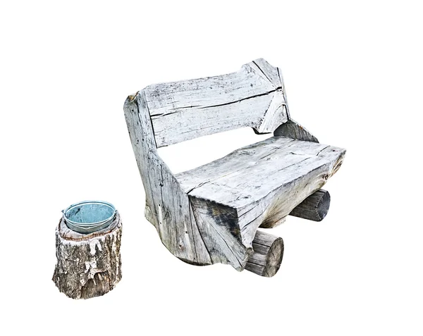 :Rough wooden bench — Stock Photo, Image