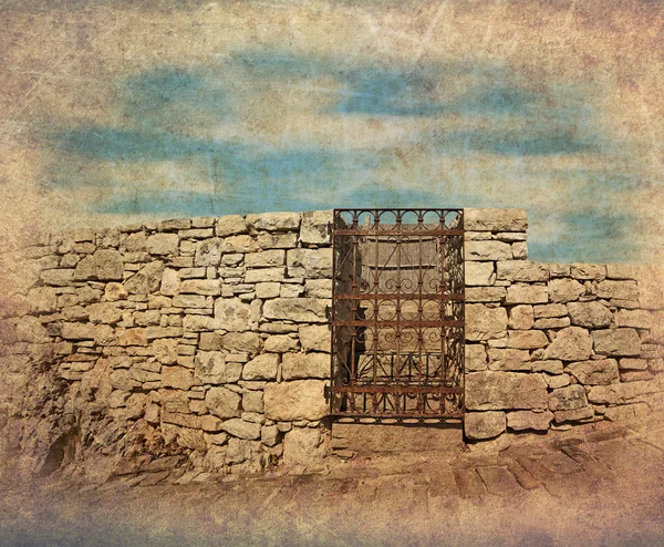 Porta em pedra velha — Fotografia de Stock