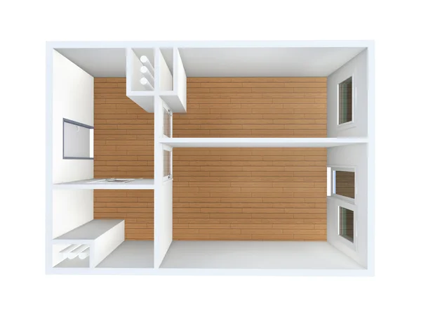 Lägenhet med 1 rum — Stockfoto