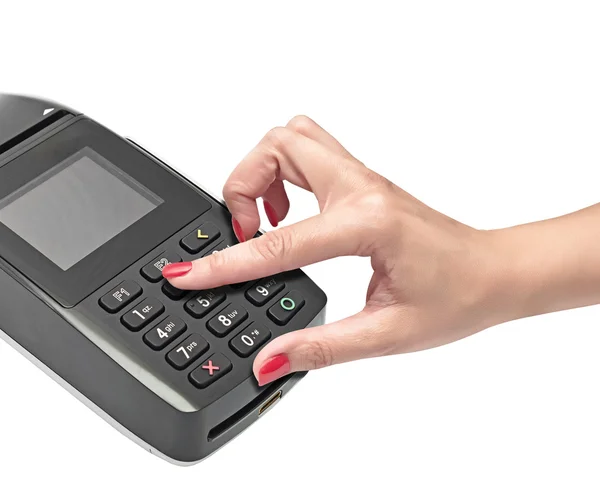 Payment terminal, digital electronic signature — Stock Photo, Image