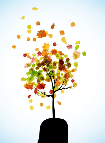 Herfst boom achtergrond — Stockvector