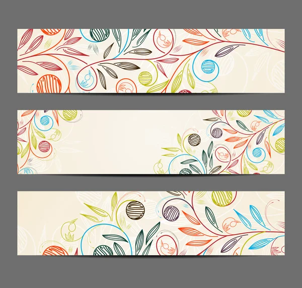 Banner com padrão floral — Vetor de Stock