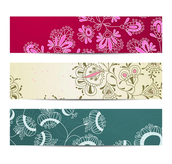 Banner com padrão floral — Vetor de Stock