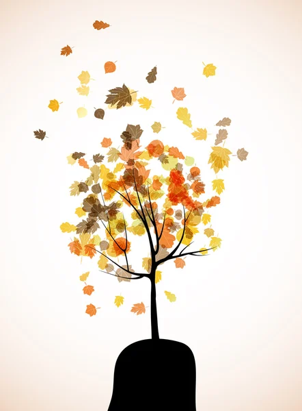 Herfst boom achtergrond — Stockvector