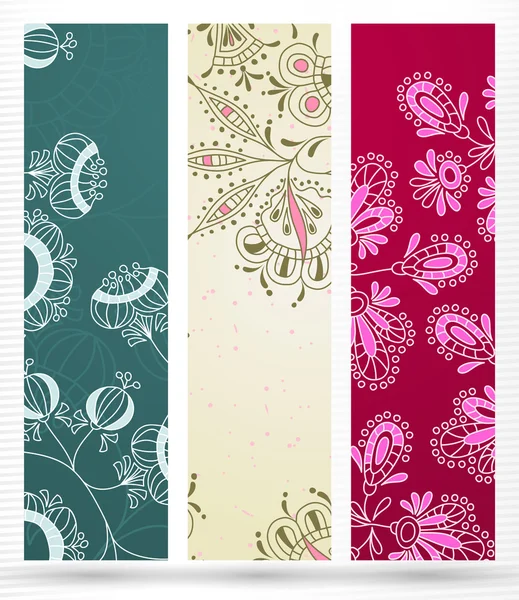 Banner met bloemmotief — Stockvector