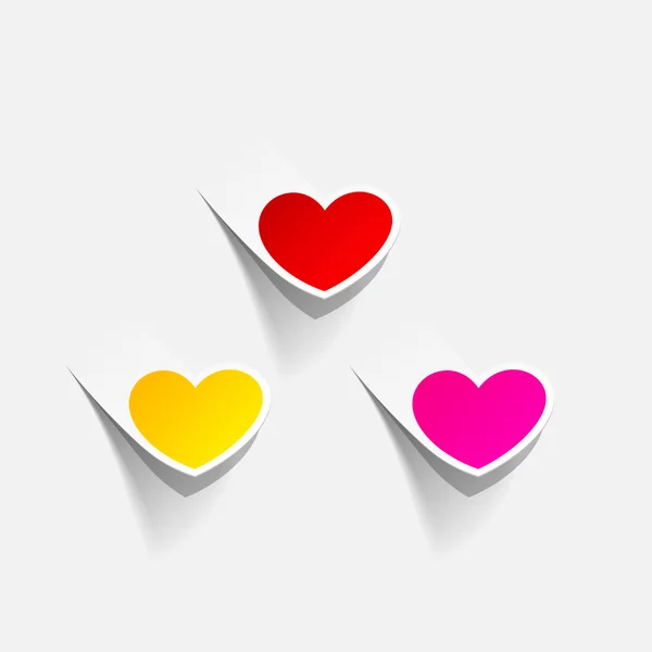 หัวใจวาเลนไทน์ในรูปของสติ๊กเกอร์ — ภาพเวกเตอร์สต็อก