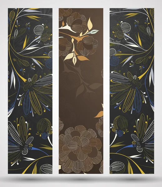 Banner med blommönster — Stock vektor