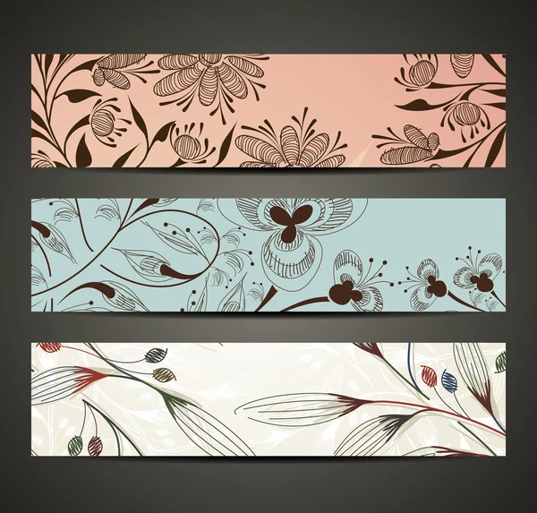 Banner com padrão floral — Vetor de Stock