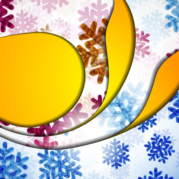 Ebenerdige abstrakte Hintergrund mit Schneeflocken Bild — Stockvektor