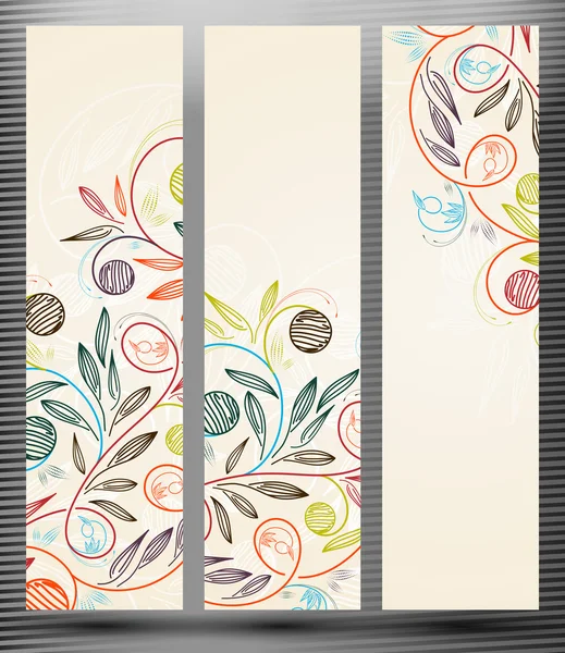 Banner con patrón floral — Vector de stock