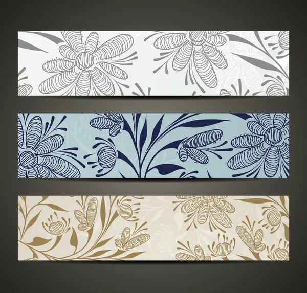 Banner com padrão floral — Vetor de Stock