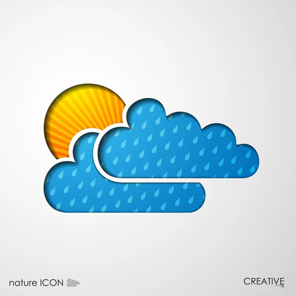Icon of clouds and sun — Stock Vector