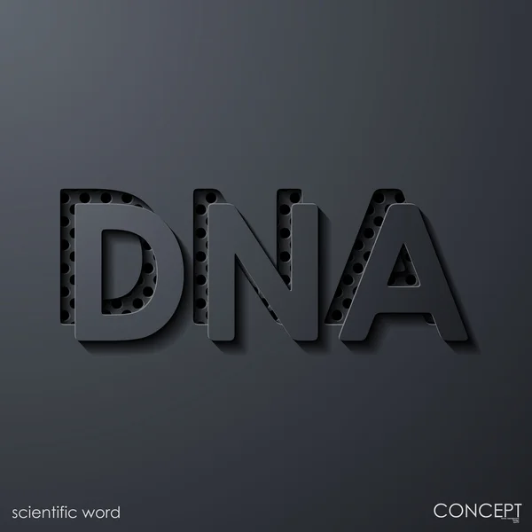 Palabra científica DNA — Vector de stock