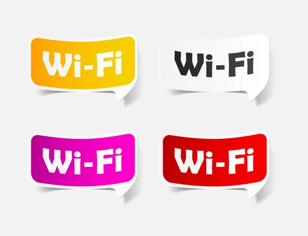 Serbest bölge wi-fi, sticker — Stok Vektör