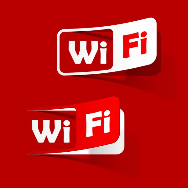 Serbest bölge wi-fi, sticker — Stok Vektör