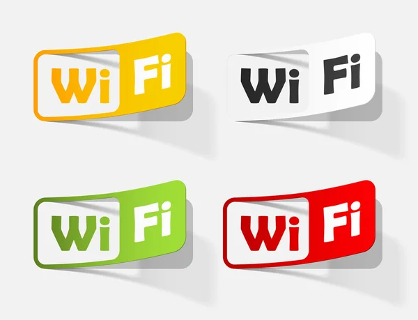 Serbest bölge wi-fi, sticker — Stok Vektör